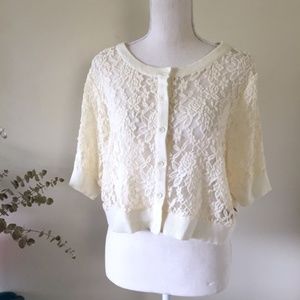 Torrid Ivory Lace Cardigan/Shrug size 2